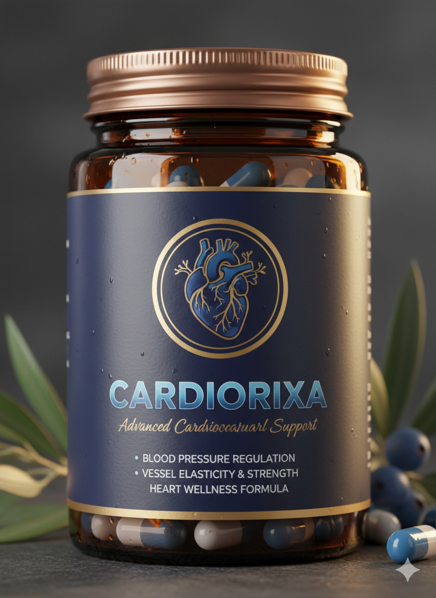 Cardiorixa dietary supplement bottle for nutritional circulatory support